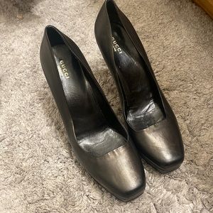 Gucci square toe heels